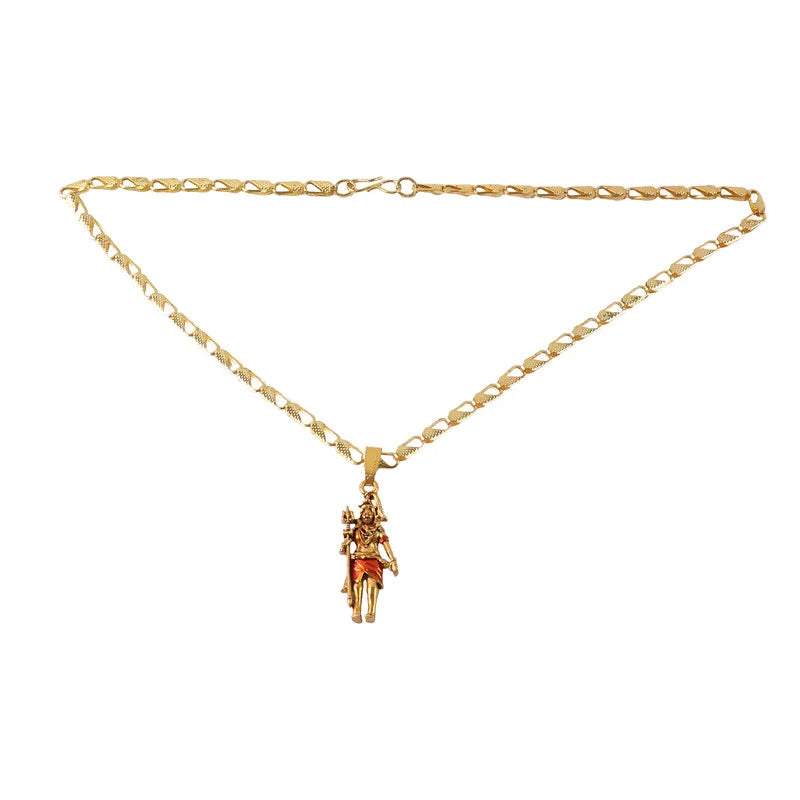 Amit Shah's Gold Plated Lord Shiva Pendant Necklace – Devotional & Powerful Design