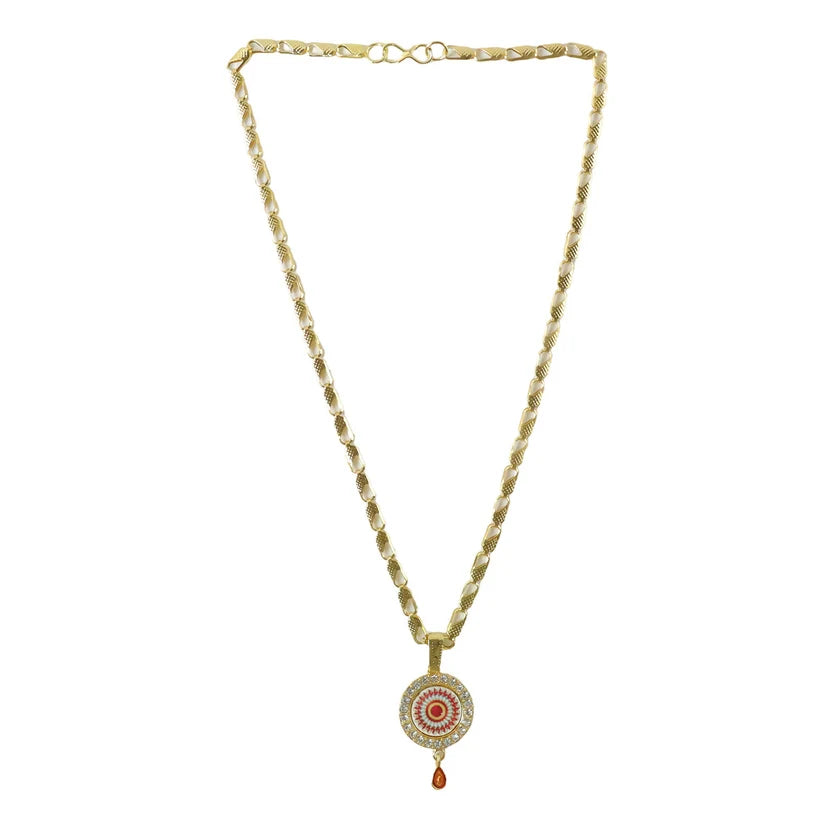 Modi's Royal Gold Pendant Necklace – Traditional Vibrant Enamel Design