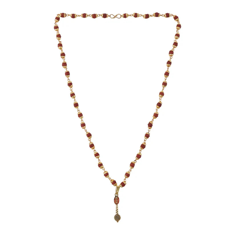Amit Shah's Gold Plated Ram Naam Gada Pendant Necklace – Spiritual Strength & Protection