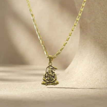 Modi's Yellow Gold Plated Lord Hanuman Pendant Necklace – Symbol of Strength & Devotion
