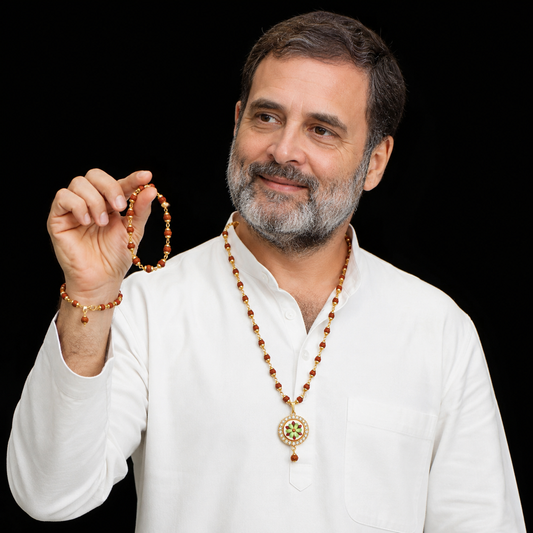 Rahul Gadhi's Rudraksha Necklace with Floral Pendant and Bracelet Combo– Elegant Spiritual