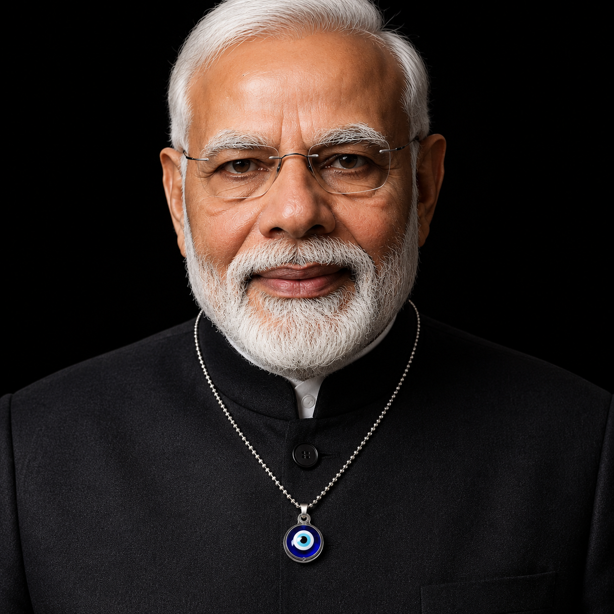 PM Modi Evil Eye Pendant Necklace- Unisex Turkish Protection Charm
