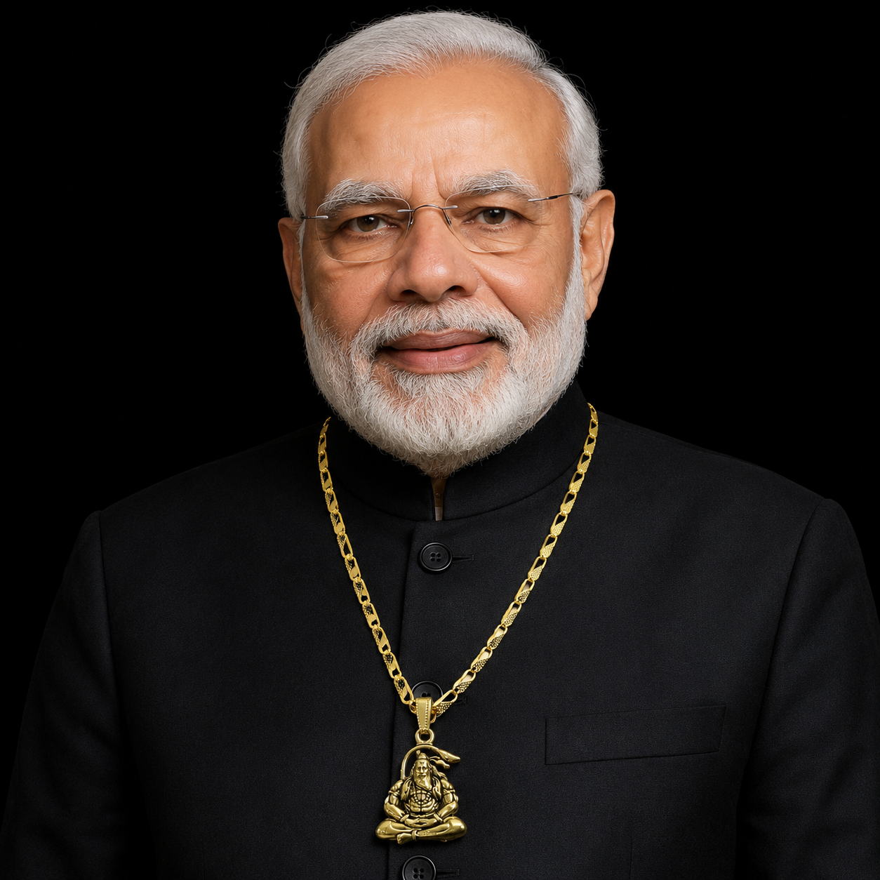 Modi's Yellow Gold Plated Lord Hanuman Pendant Necklace – Symbol of Strength & Devotion