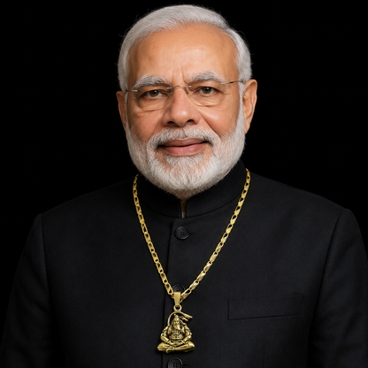 Modi's Yellow Gold Plated Lord Hanuman Pendant Necklace – Symbol of Strength & Devotion