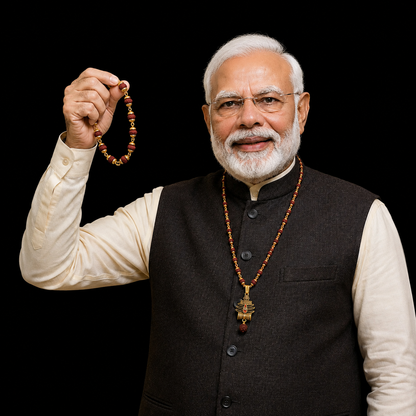 Modi's Gold Plated Mahakal Trishul Pendant with Rudraksha Mala Combo– Spiritual Protection