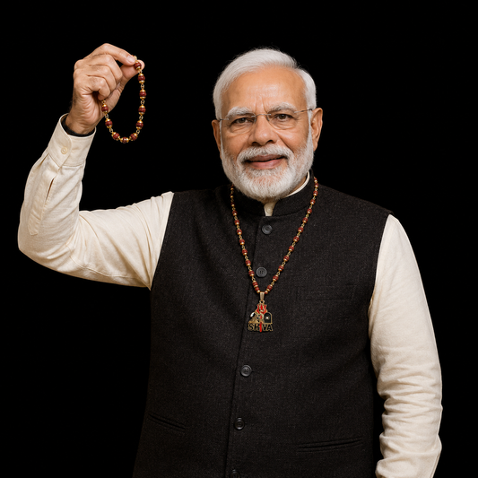 Modi's Gold Plated Shiva Pendant with Rudraksha Bracelet Combo – Spiritual Protector