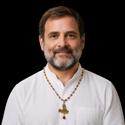 Rahul Gandhi's Gold Plated Mahakal Pendant with Rudraksha Necklace – Spiritual Strength