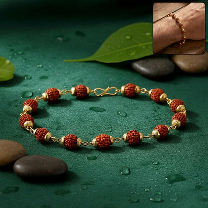 Amit Shah's Gold Plated Hanuman Trishul Pendant with Rudraksha Breslet Combo – Spiritual Protection