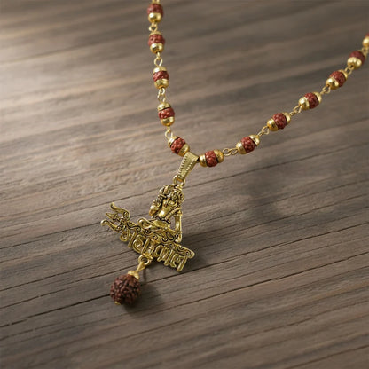 Rahul Gandhi's Gold Plated Mahakal Pendant with Rudraksha Necklace – Spiritual Strength