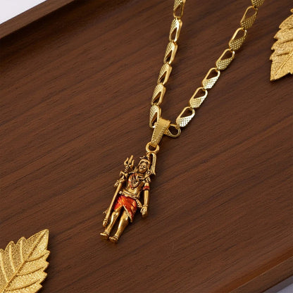 Amit Shah's Gold Plated Lord Shiva Pendant Necklace – Devotional & Powerful Design