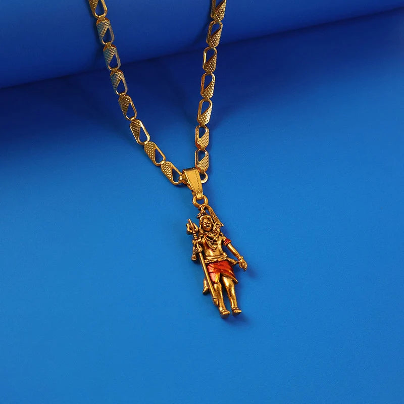 Amit Shah's Gold Plated Lord Shiva Pendant Necklace – Devotional & Powerful Design
