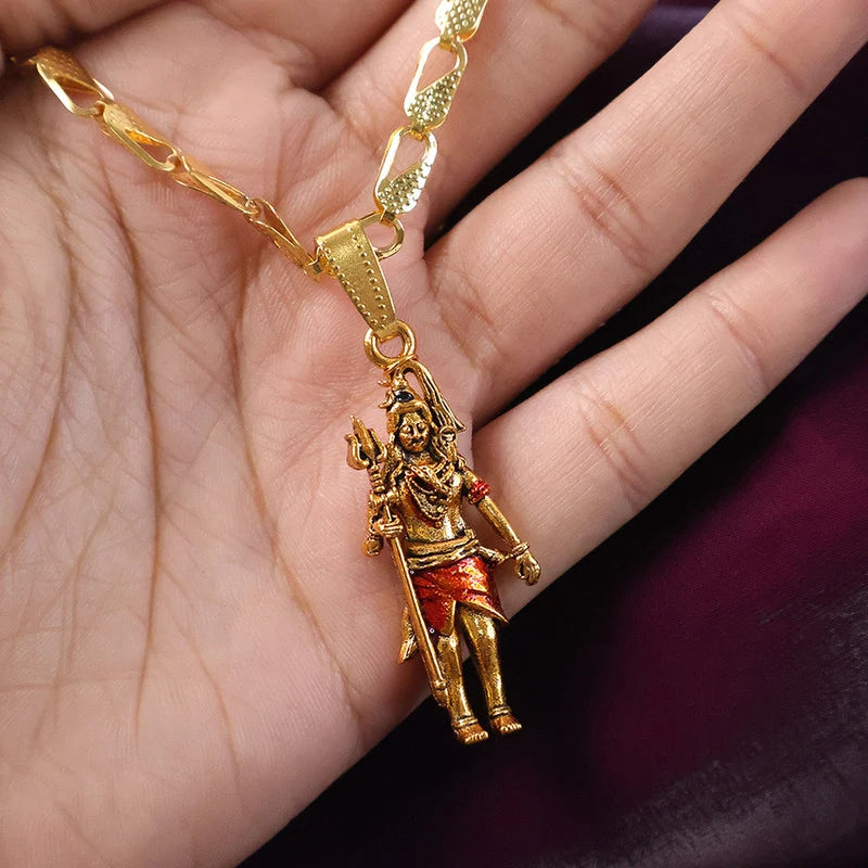 Amit Shah's Gold Plated Lord Shiva Pendant Necklace – Devotional & Powerful Design