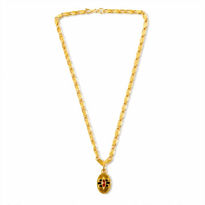 Rahul Gandhi's Gold Finish Shiv Tilak Pendant Chain – Elegant Spiritual Protector