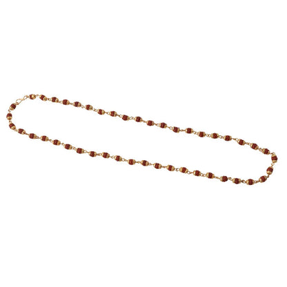 Gold Plated Rudraksha Mala Necklace – Spiritual & Elegant Design
