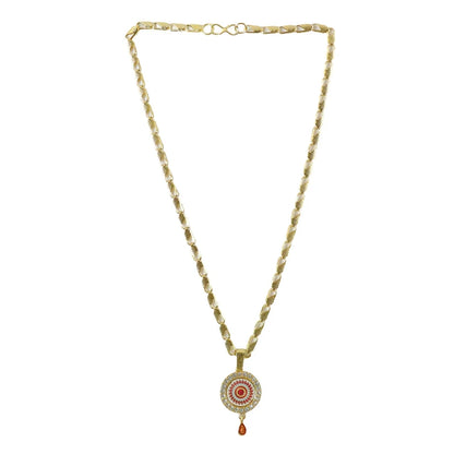 Modi's Royal Gold Pendant Necklace – Traditional Vibrant Enamel Design