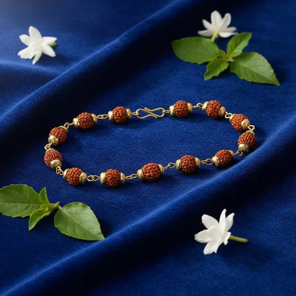 Modi's Gold Plated Mahakal Trishul Pendant with Rudraksha Mala Combo– Spiritual Protection