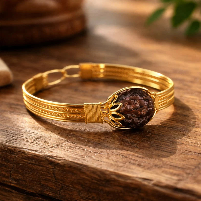 Rudraksha Bracelet – Gold Plated Spiritual Bracelet for Men