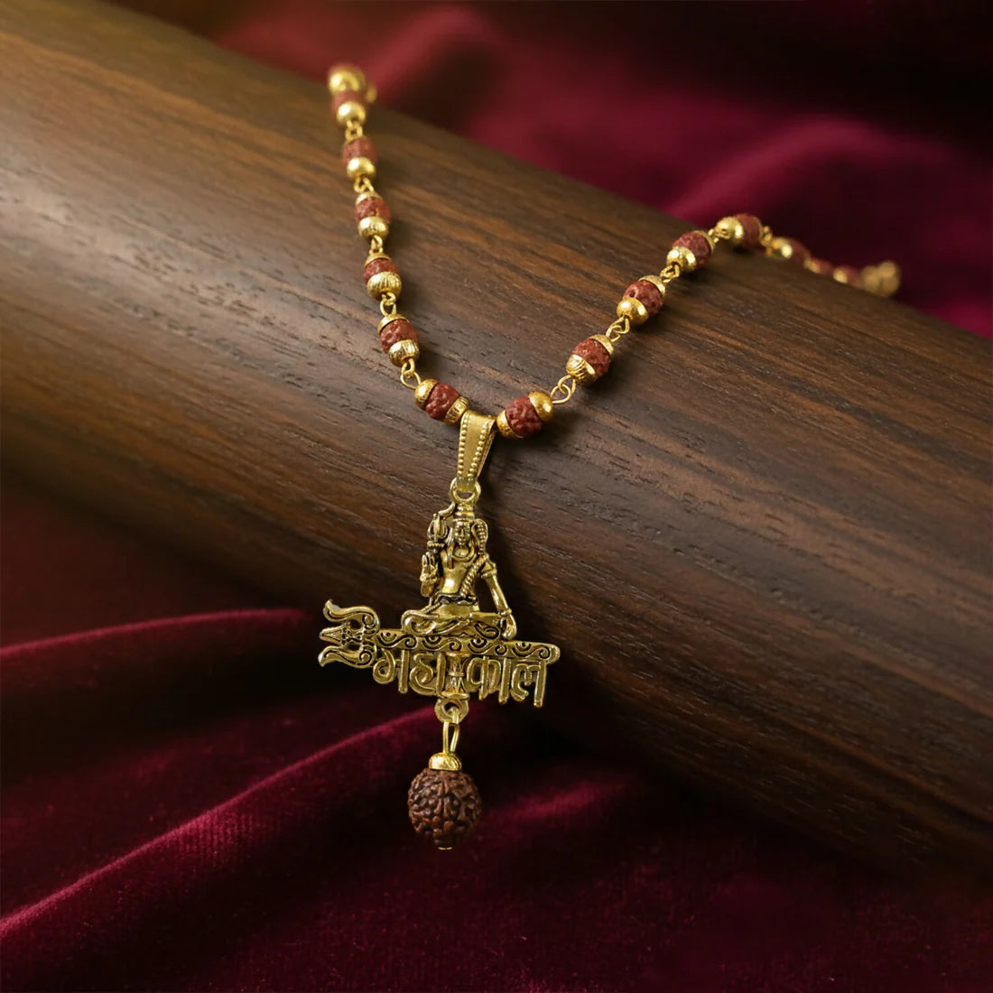 Rahul Gandhi's Gold Plated Mahakal Pendant with Rudraksha Necklace – Spiritual Strength