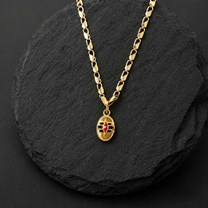 Rahul Gandhi's Gold Finish Shiv Tilak Pendant Chain – Elegant Spiritual Protector