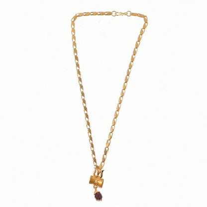 Modi's Gold Plated Rudraksha Damru Pendant Chain – Sacred Spiritual